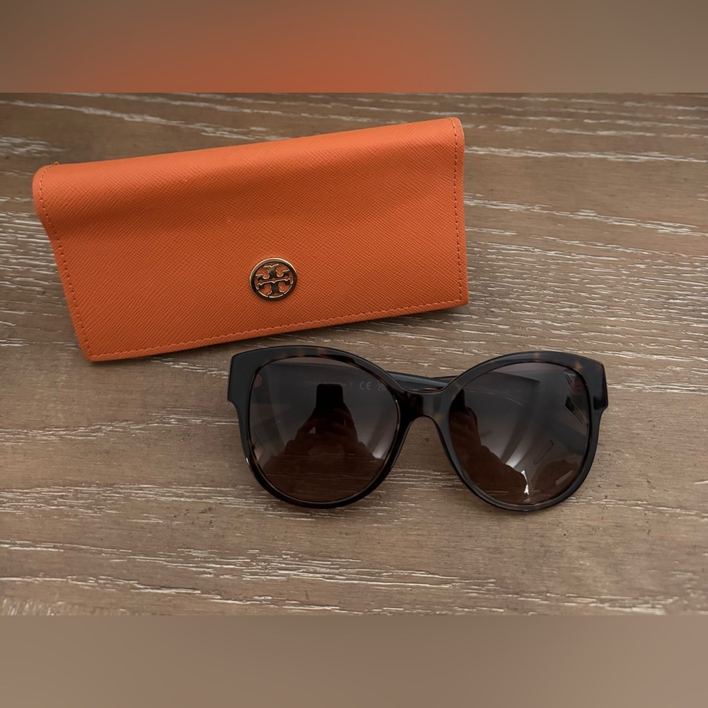 Tory Burch Tortoise Sunglasses with Orange Case